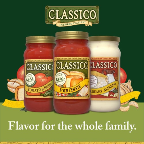 Classico Four Cheese Spaghetti Pasta Sauce Perspective: top