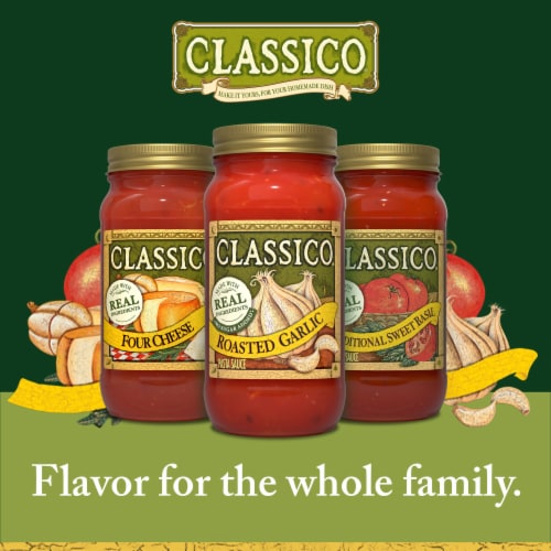 Classico Roasted Garlic Spaghetti Pasta Sauce Perspective: top
