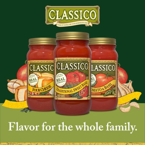 Classico Traditional Sweet Basil Spaghetti Pasta Sauce Perspective: top