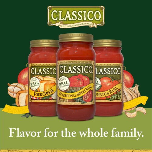 Classico Traditional Sweet Basil Spaghetti Pasta Sauce Perspective: top
