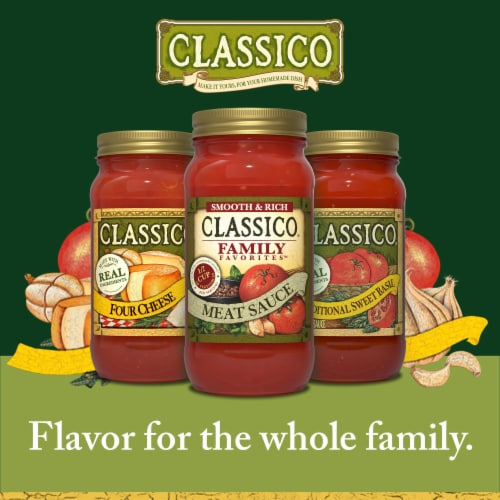 Classico Family Favorites Meat Smooth & Rich Pasta Sauce, Jar Perspective: top
