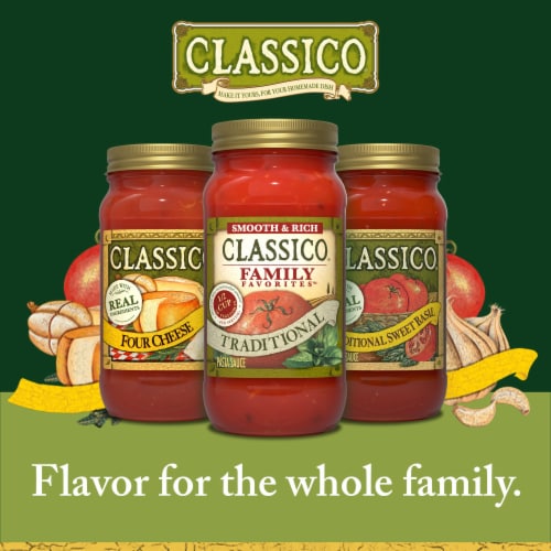 Classico Family Favorites Traditional Smooth & Rich Spaghetti Pasta Sauce Perspective: top