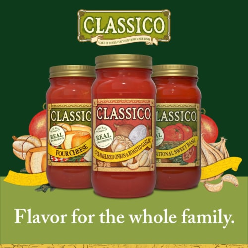 Classico Caramelized Onion & Roasted Garlic Spaghetti Pasta Sauce Perspective: top