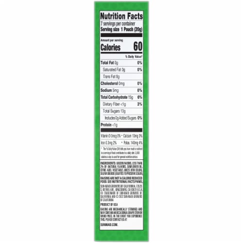 Sun-Maid® Sour Watermelon Golden Raisin Snacks Perspective: top