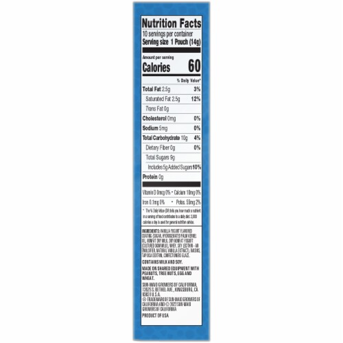 Sun-Maid® Vanilla Yogurt Covered Raisin Mini Snacks Perspective: top
