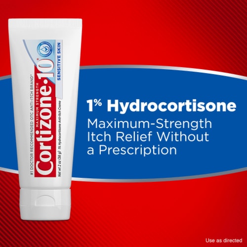 Cortizone 10 Maximum Strength Sensitive Skin Anti-Itch Cream 1% Hydrocortisone Perspective: top