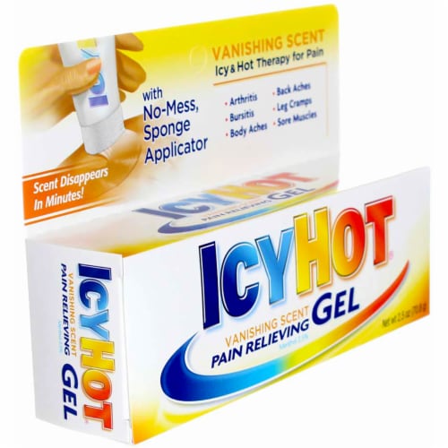 Icy Hot Vanishing Scent Pain Relieving Gel with No-Mess Sponge Applicator Perspective: top