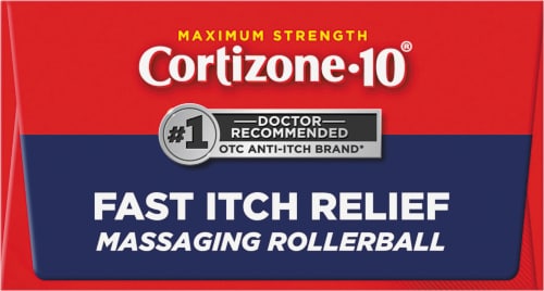 Cortizone 10® Maximum Strength Massaging Roller Ball Fast Itch Relief Perspective: top