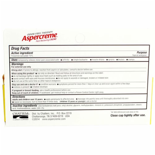Aspercreme Odor Free Therapy Pain Relieving Creme with Aloe Perspective: top