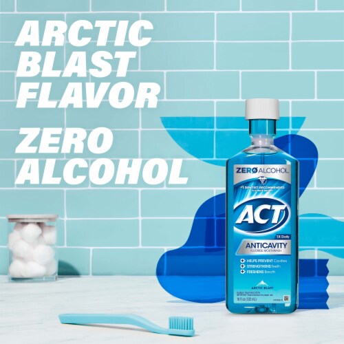 ACT Anticavity Fluoride With Zero Alcohol Arctic Blast Mouthwash Perspective: top