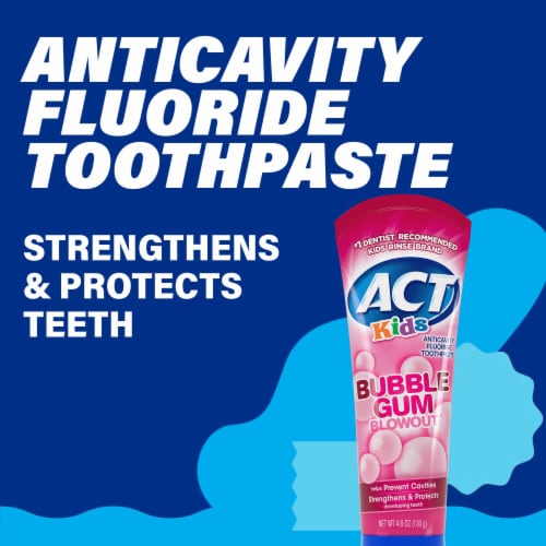 ACT Kids Anticavity Fluoride Bubble Gum Blowout Toothpaste Perspective: top