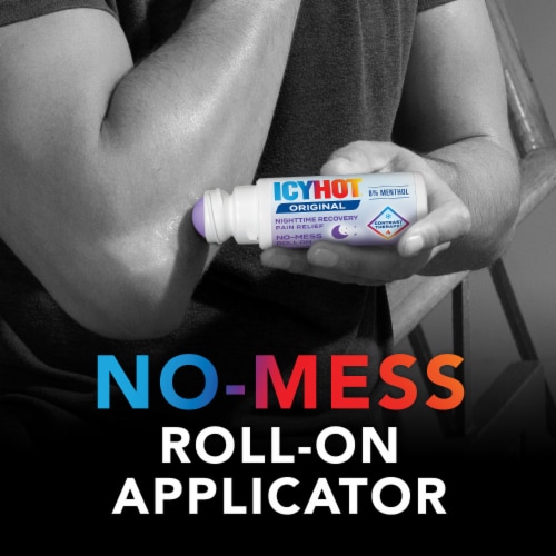 Icy Hot® Nighttime Recovery No-Mess Roll-On Pain Relief with 8% Menthol and Relaxing Lavender Scent Perspective: top
