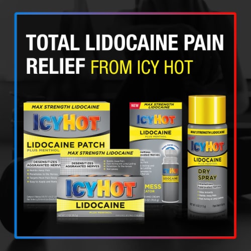 Icy Hot Max Strength Lidocaine Plus Menthol Pain Relieving Cream Perspective: top