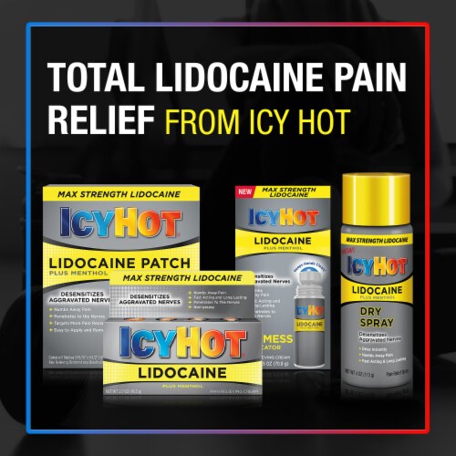 Icy Hot Max Strength Lidocaine Plus Menthol Pain Relieving Cream Perspective: top