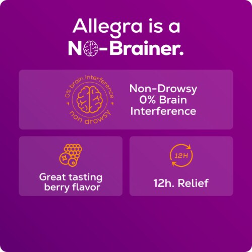 Allegra Children's 12-Hour Non-Drowsy Allergy Relief Antihistamine Liquid Berry Flavor Perspective: top