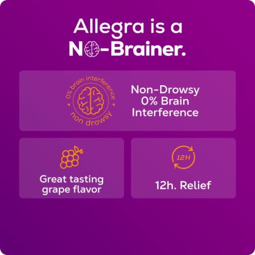 Allegra Children's 12-Hour Non-Drowsy Allergy Relief Antihistamine Liquid Grape Flavor Perspective: top