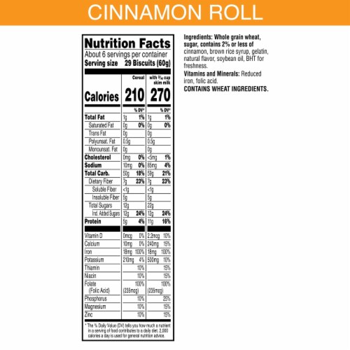 Kellogg's® Frosted Mini-Wheats Cinnamon Roll Cereal Perspective: top