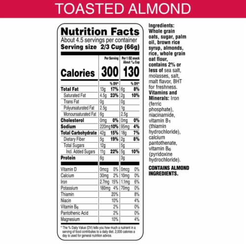 Kellogg's® Extra Toasted Almond Granola Perspective: top