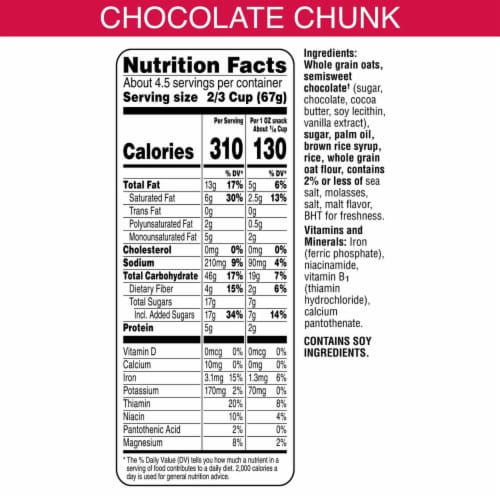Kellogg's® Extra Chocolate Chunk Granola Perspective: top