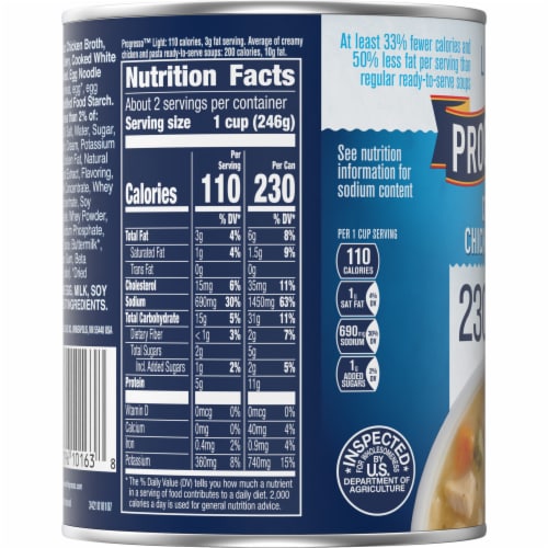 Progresso Light Creamy Chicken Noodle Canned Soup Perspective: top