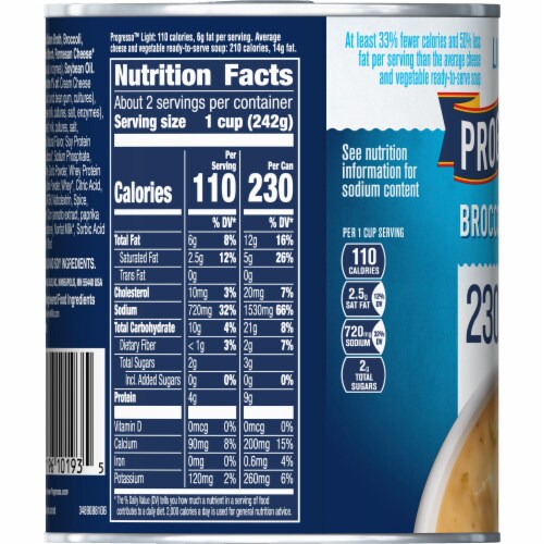 Progresso Light Broccoli Cheese Canned Soup Perspective: top