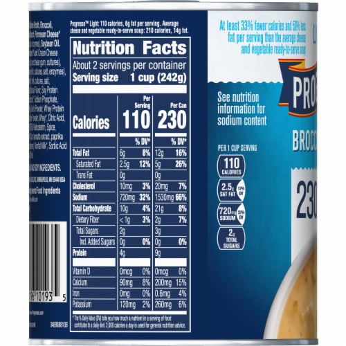 Progresso Light Broccoli Cheese Canned Soup Perspective: top