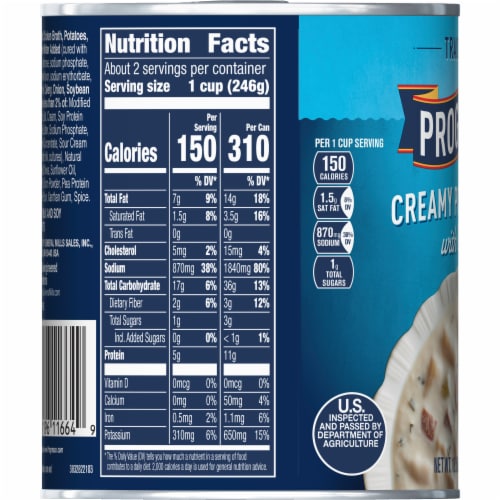 Progresso Traditional Creamy Potato Ham with Chives Soup Perspective: top
