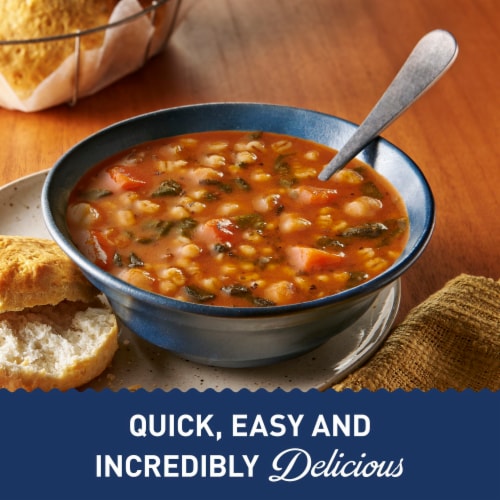 Progresso Protein Hearty Grain Vegetable Vegetarian Canned Soup Perspective: top