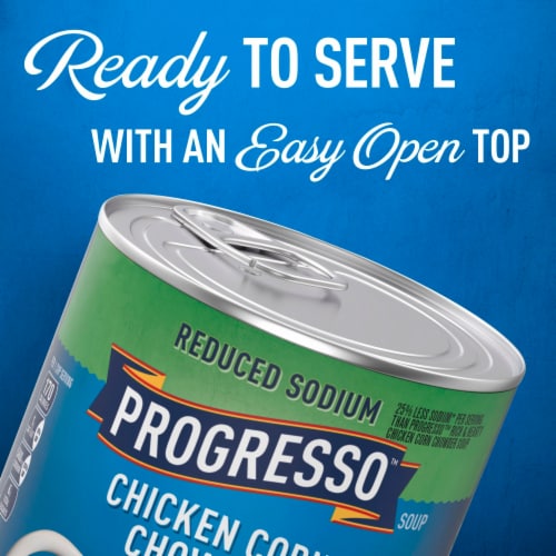 Progresso Reduced Sodium Chicken Corn Chowder Canned Soup Perspective: top