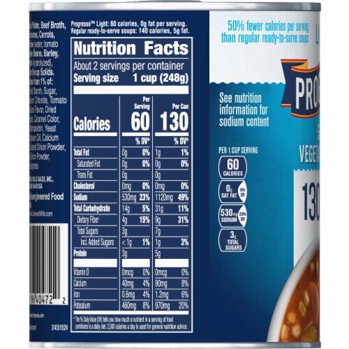 Progresso Light Savory Vegetable Barley Soup Perspective: top
