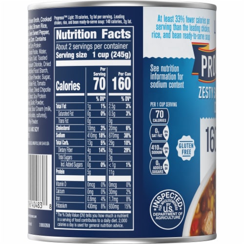 Progresso Light Zesty Santa Fe Style Gluten Free Chicken Soup Perspective: top