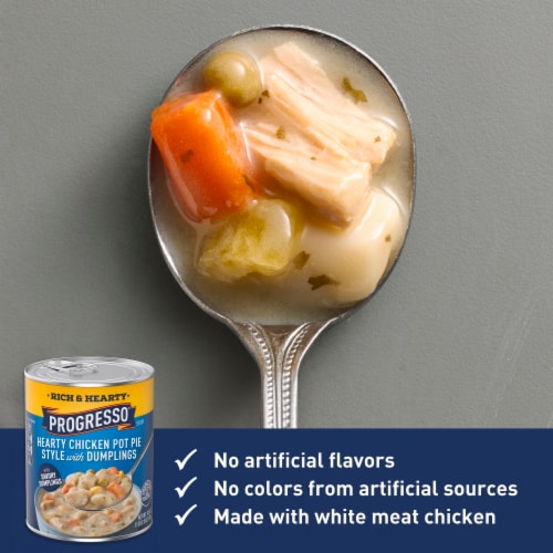 Progresso™ Rich & Hearty Chicken Pot Pie Style with Dumplings Soup Perspective: top