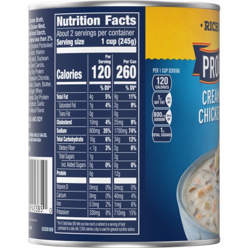 Progresso Rich & Hearty Creamy Roasted Chicken Wild Rice Soup Perspective: top