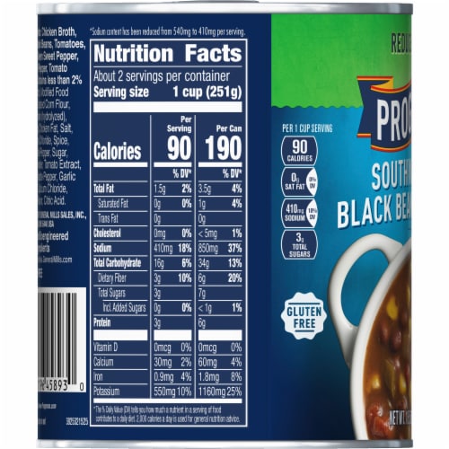 Progresso Gluten Free Reduced Sodium Southwest Style Black Bean & Vegetable Canned Soup Perspective: top