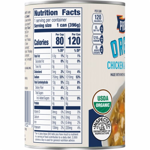 Progresso Organic Chicken & Wild Rice Canned Soup Perspective: top