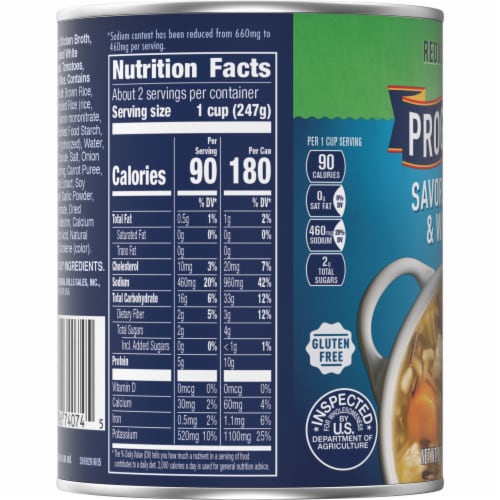 Progresso™ Reduced Sodium Savory Chicken & Wild Rice Soup Perspective: top