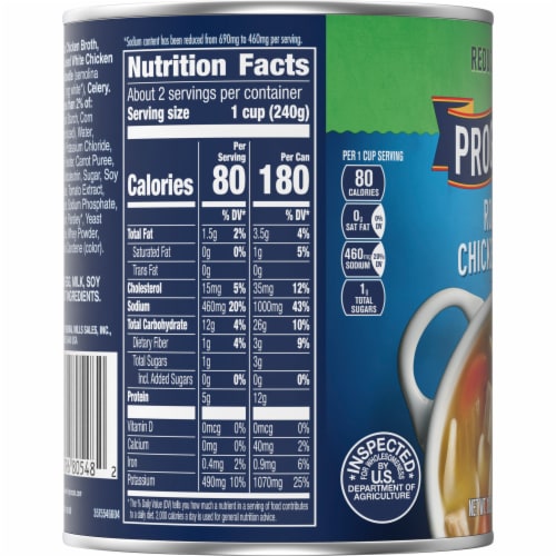 Progresso Reduced Sodium Canned Roasted Chicken Noodle Soup Perspective: top