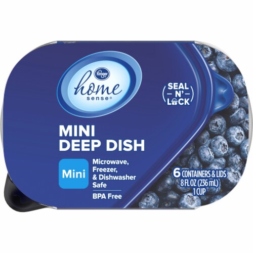 Kroger Home Sense Square BPA-Free Plastic Snap Seal Food Storage Container - 6 pack Perspective: top