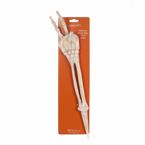 Holiday Home™ Peace Sign Bone Decoration - White Perspective: top