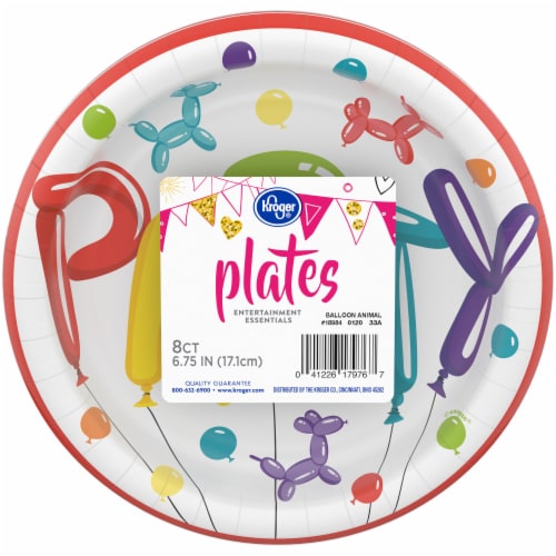 Kroger® Entertainment Essentials Paper Plates - Balloon Animals Perspective: top