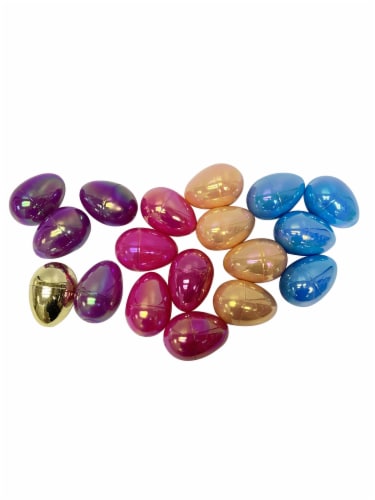 Holiday Home Assorted Bright Iridescent Plastic Eggs Perspective: top