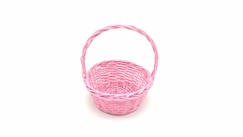 Holiday Home Willow Easter Basket - Pastel Pink Perspective: top
