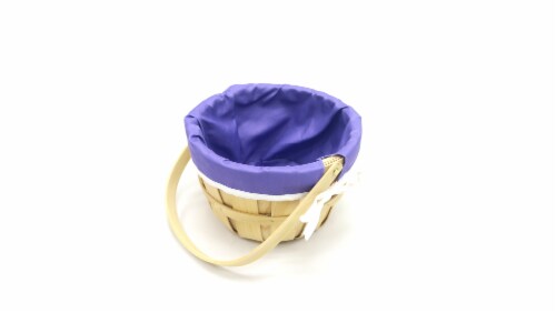 Holiday Home Solid LIned Easter Basket - Bright Purple Perspective: top