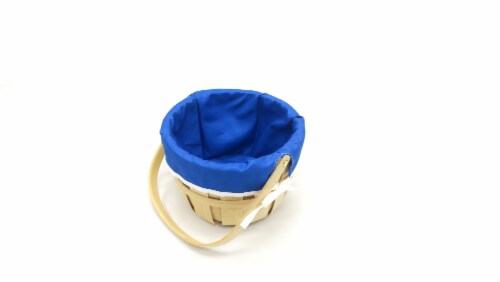 Holiday Home Solid Lined Easter Basket - Bright Blue Perspective: top