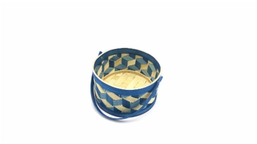 Holiday Home Square Weave Easter Basket - Blue Perspective: top