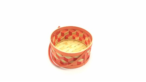 Holiday Home Square Weave Easter Basket - Orange Perspective: top
