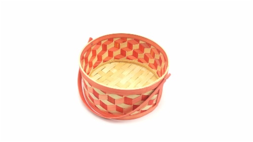Holiday Home Square Weave Easter Basket - Orange Perspective: top