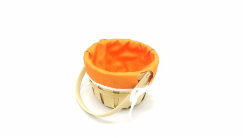 Holiday Home Solid Lined Easter Basket - Bright Orange Perspective: top
