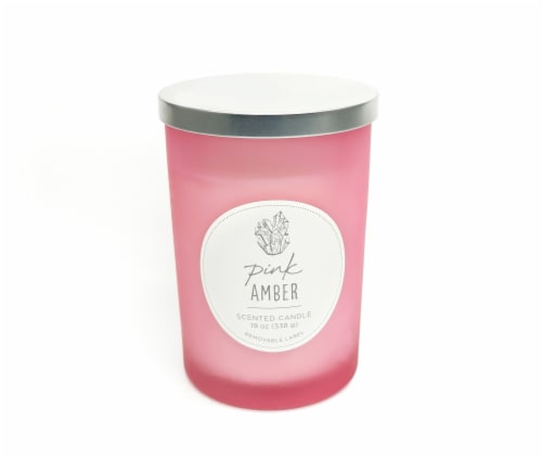 HD Designs Jar Candle PInk Amber Perspective: top
