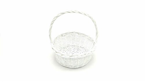 Holiday Home Round Willow Easter Basket - White Perspective: top